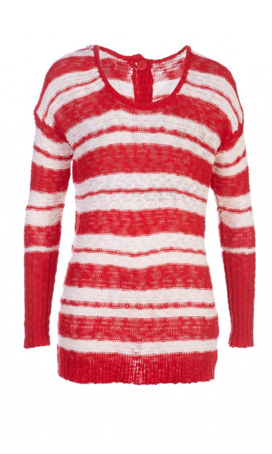 Fashion Union SS12 Red And White Knitted Jumper