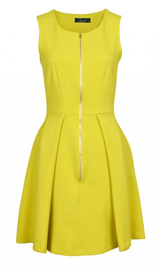Fashion Union SS12 Yellow Zip Dress