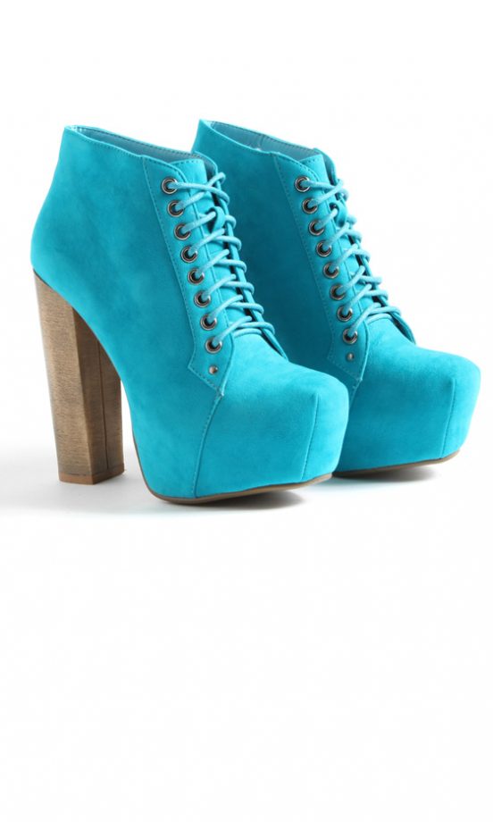 Missguided SS12 Blue Lace Up Boots
