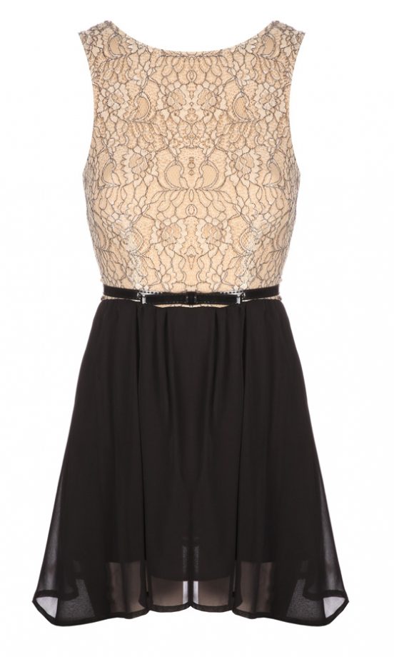 Missguided SS12 White Lace And Black Dress