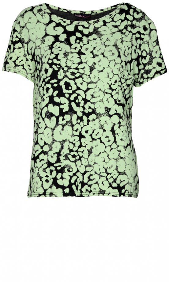 Boohoo SS12 Mint Leopard Print Top