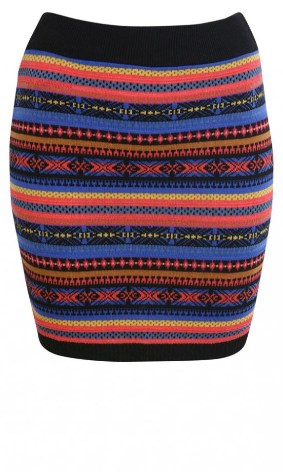 Miss Selfridge Fairisle Mini Tube Skirt, £26