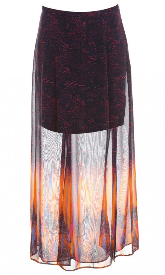 Miss Selfridge Print Double Split Maxi Skirt, £45