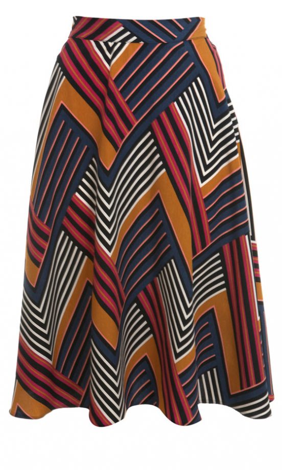 Miss Selfridge Multi Stripe Midi Skirt, £35