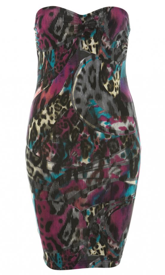 Miss Selfridge Digital Print Bandeau Dress, £16