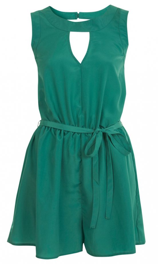 Miss Selfridge Green Playsuit, £35