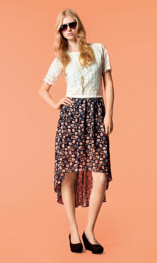 New Look SS12 Pretty Dipped Hem Skirt