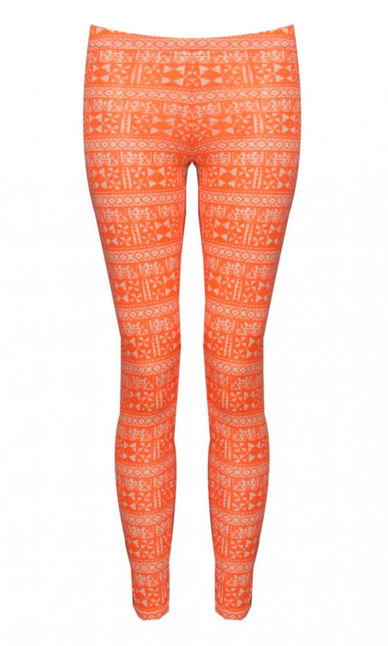 Owntherunway SS12 Orange Tribal Print Leggings