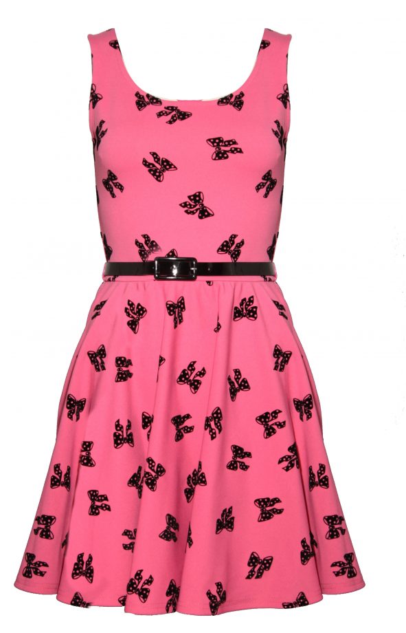 Owntherunway SS12 Belted Bow Print Dress