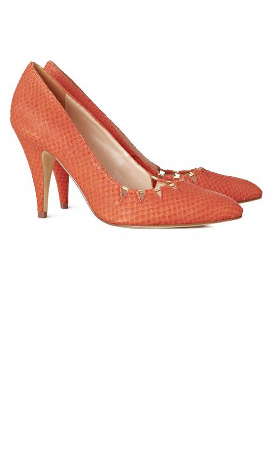 Reiss Cut Out Heels In Coral, £129