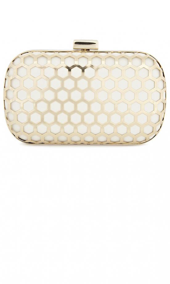 Reiss Cutwork Metal Clutch Bag, £110