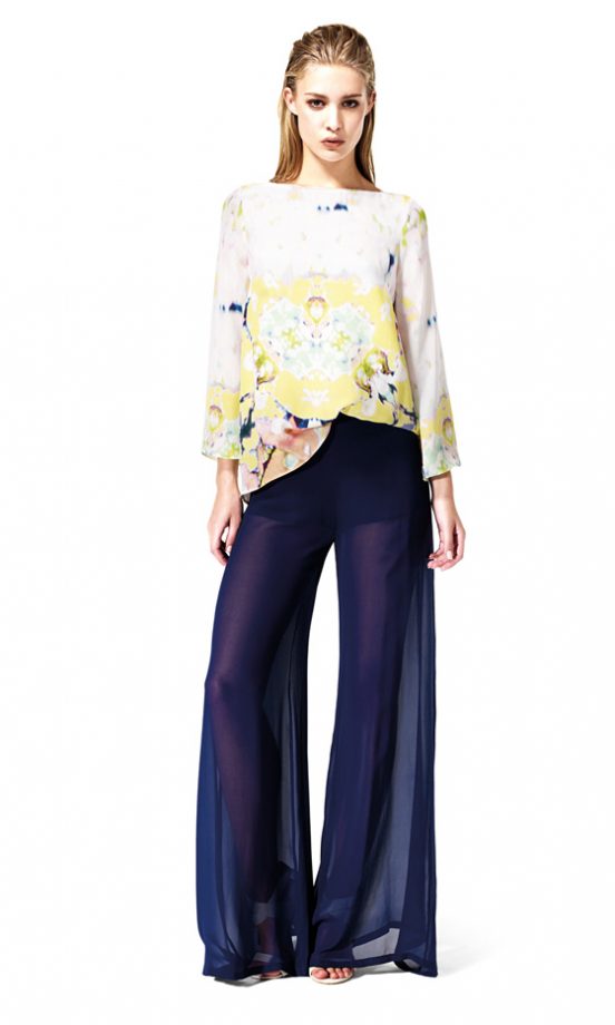 Reiss SS12 Gorgeous Dark Blue Trousers And Floral Top