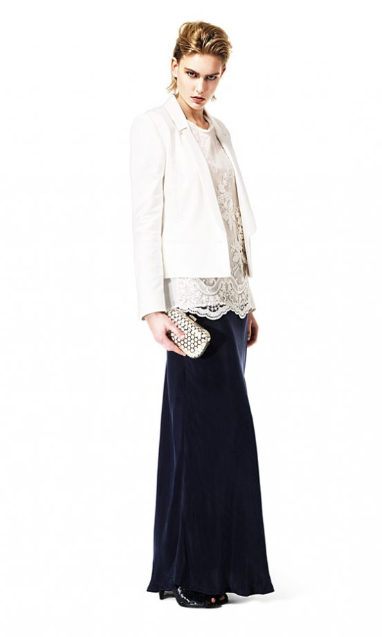 Reiss SS12 White Blazer And Black Maxi Skirt