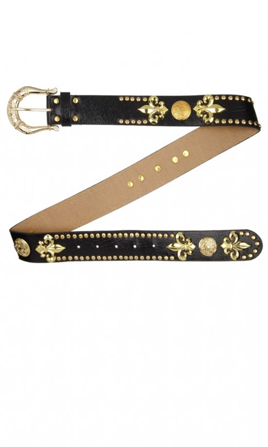 River Island SS12 Black And Gold Embellished Belt