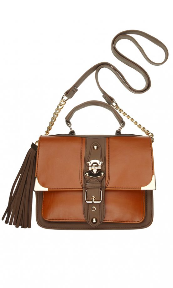 River Island SS12 Brown Leather Tassel Bag