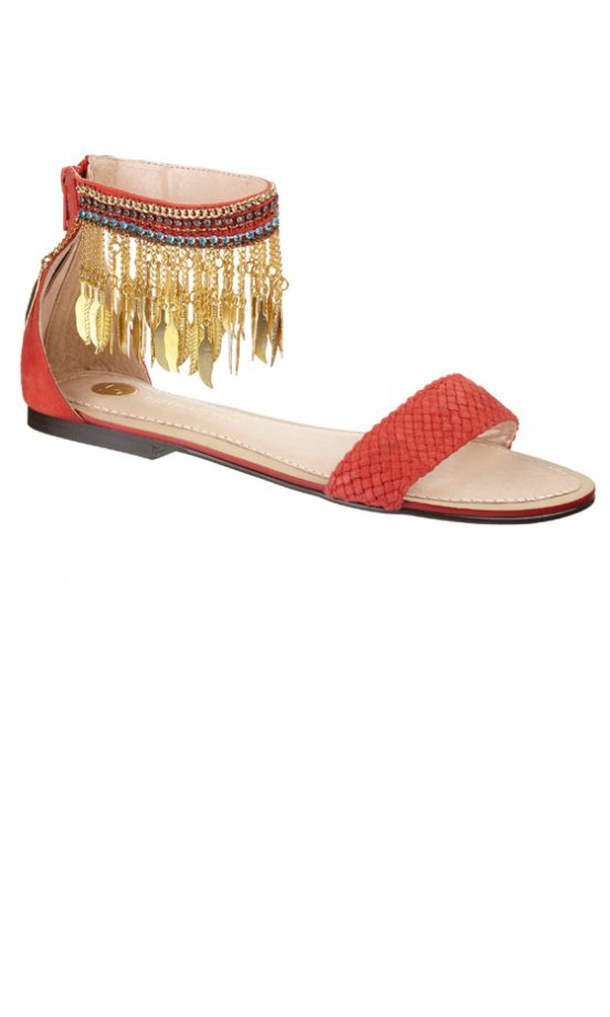 River Island SS12 Coral Embellished Sandals
