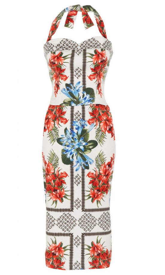 River Island SS12 Fitted Floral Halter Neck Dress