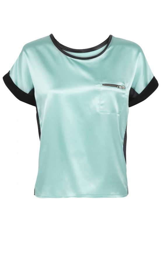 River Island SS12 Green Top With Black Trim