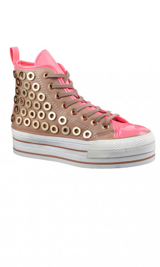 River Island SS12 Pink And Brown Trainers