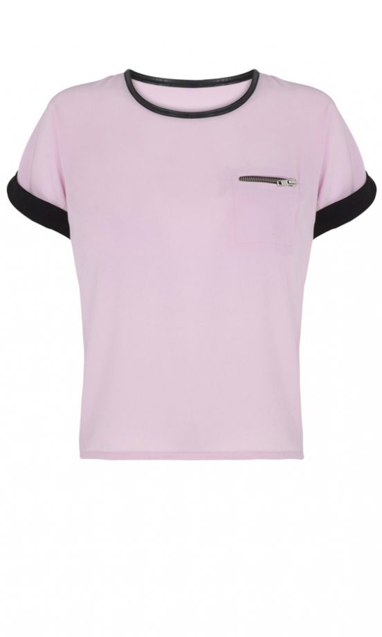 River Island SS12 Pink Top With Black Trim