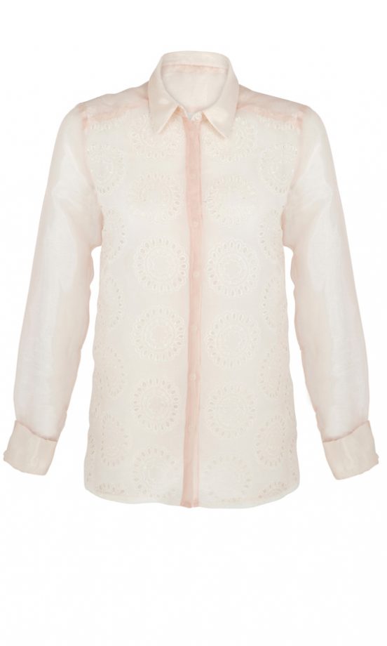 River Island SS12 Pretty Pink And Cream Blouse
