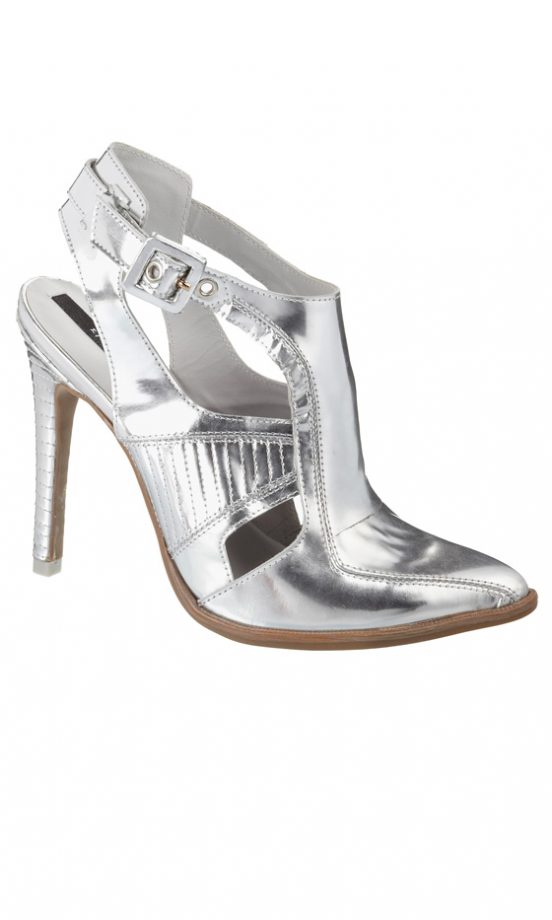 River Island SS12 Silver Backleess Heels