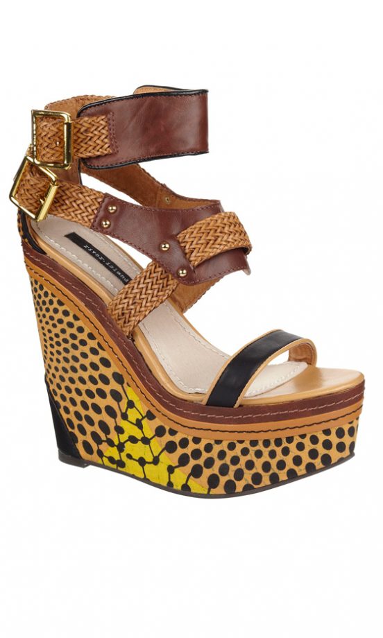 River Island SS12 Sky High Brown Leather Wedges