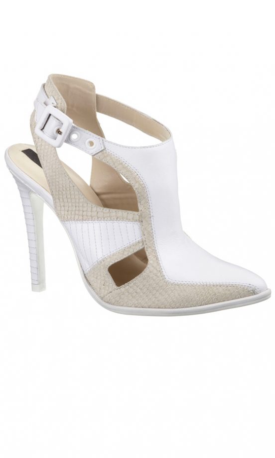 River Island SS12 White And Leather Heels