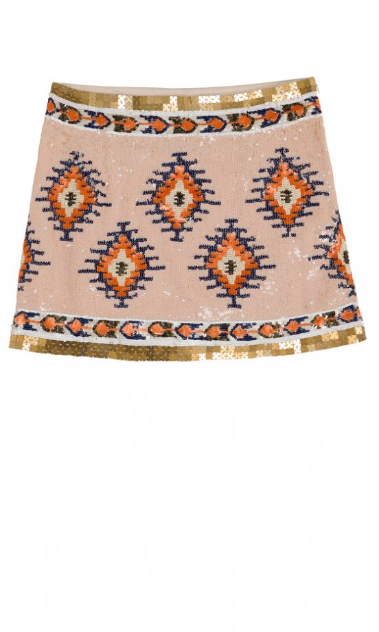 Zara SS12 Aztec Print Sequin Skirt