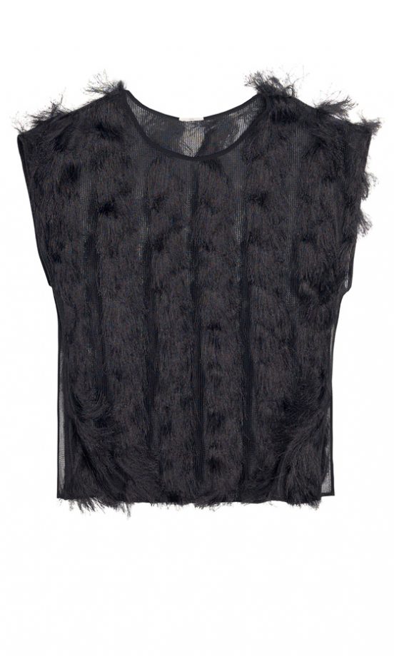 Zara SS12 Black Feather Top