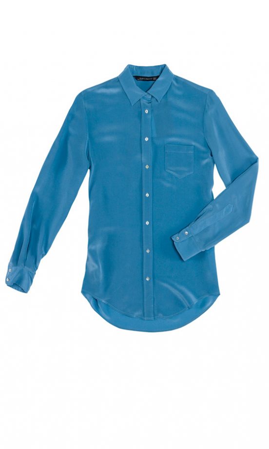 Zara SS12 Blue Silk Shirt