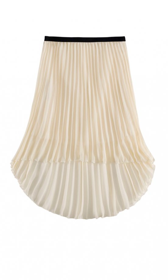 Zara SS12 Cream Dropped Hem Skirt
