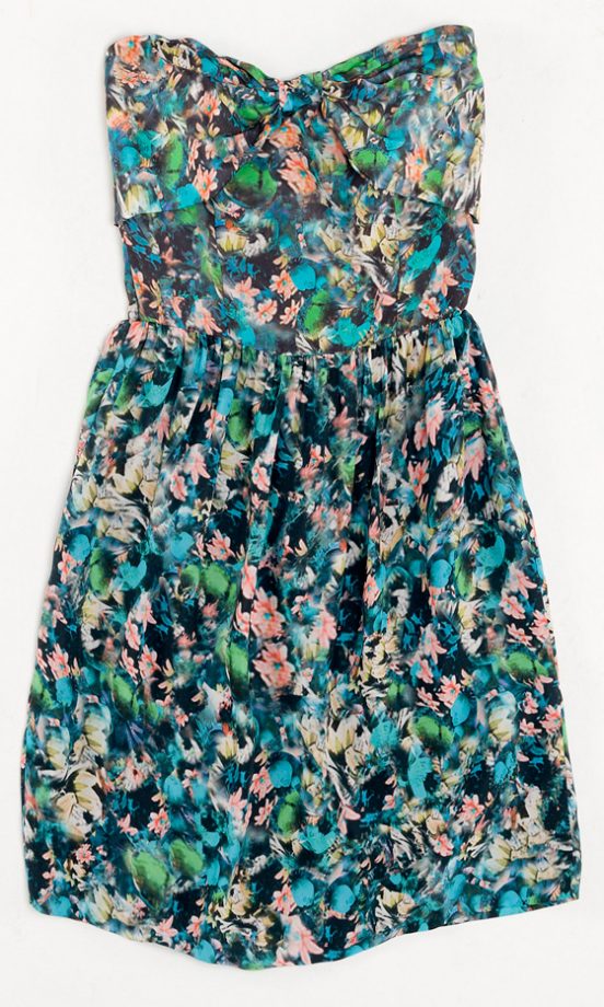 Zara SS12 Cute Floral Strapless Dress