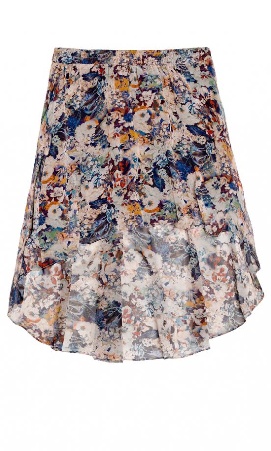 Zara SS12 Dropped Hem Floral Skirt