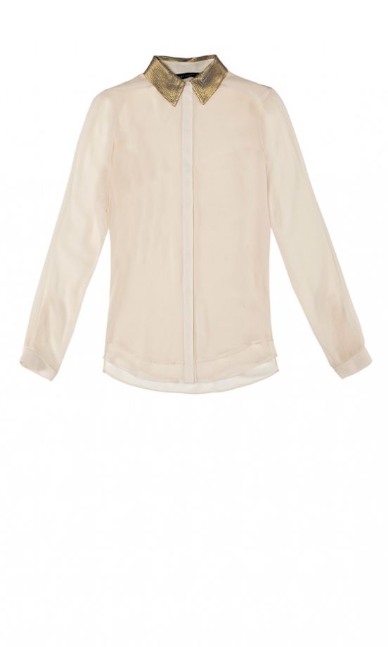 Zara SS12 Gold Collar Shirt