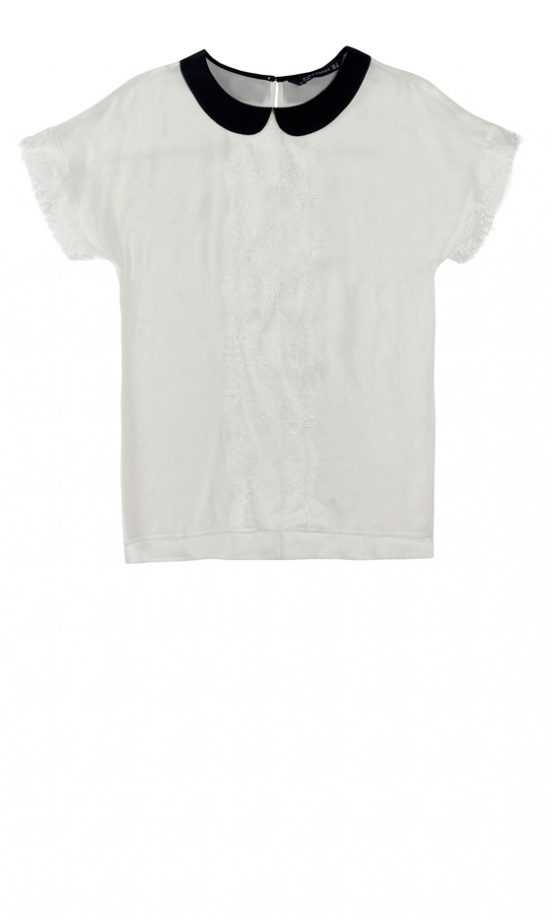 Zara SS12 Mono Peter Pan Collar Top