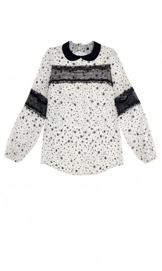 Zara SS12 Star Peter Pan Collar Top