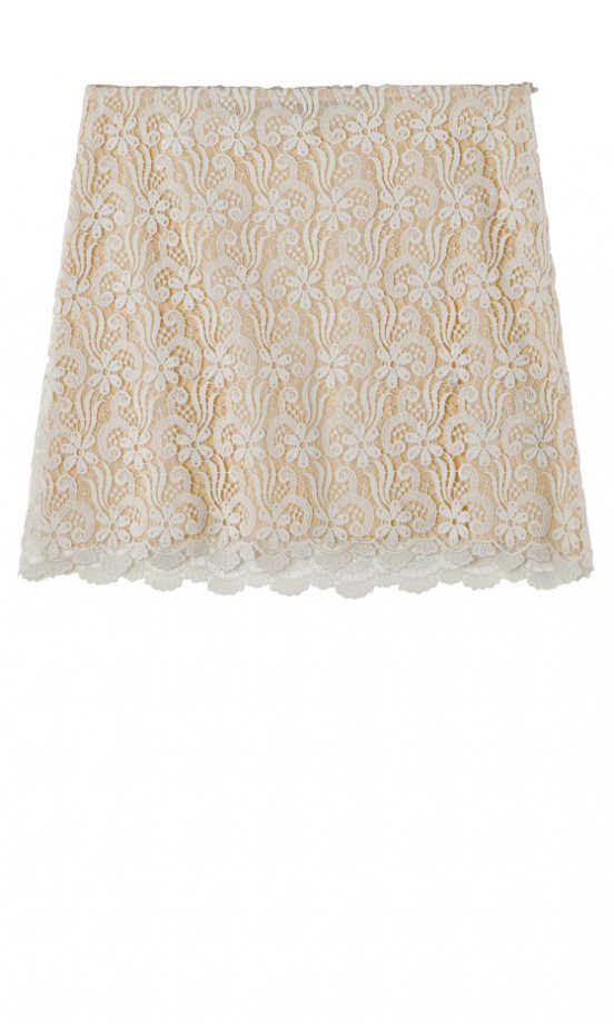 Zara SS12 White Lace Skirt