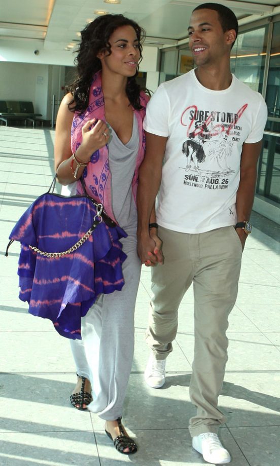 Marvin Hume And Rochelle Wiseman Look Smitten With Each Other As They Arrive Back From Their Holiday In Dubai, 2011