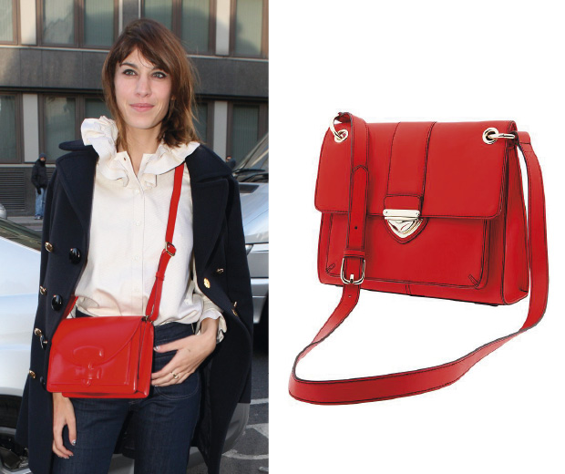 Alexa Chung at London Fashion Week and Banana Republic's red satchel, £79.50