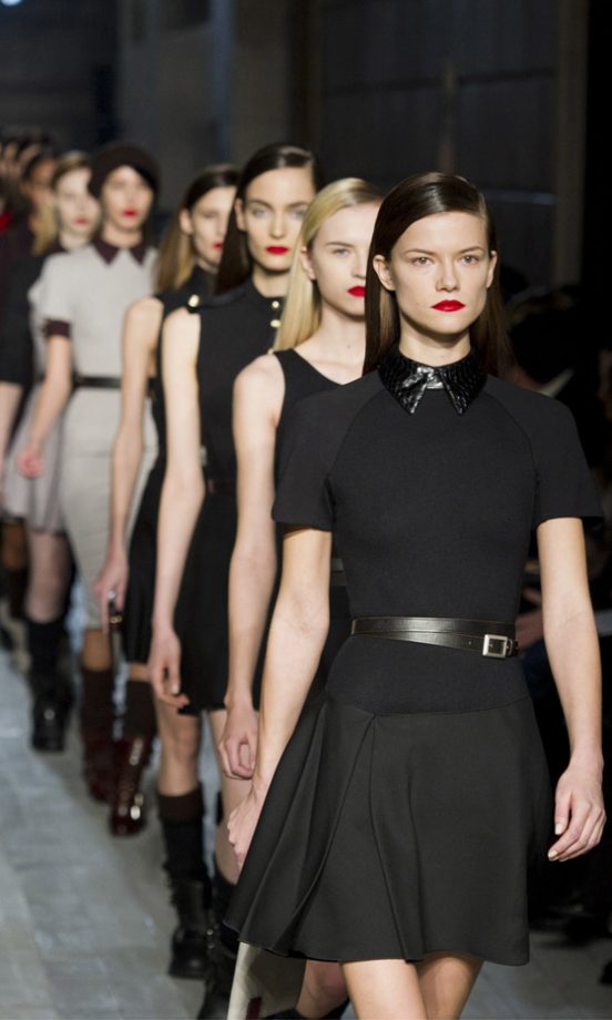 Models On Victoria Beckham's Catwalk During New York Fashion Week AW12