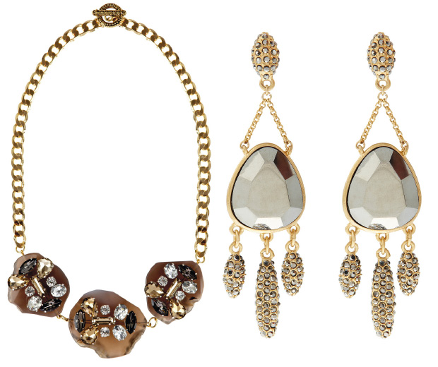 Coast agate necklace, £50 and Coast statement earrings, £20