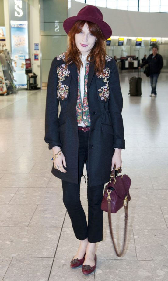 Florence Welch Hit Heathrow Airport Wearing A Fab Jason Wu Coat, 2012
