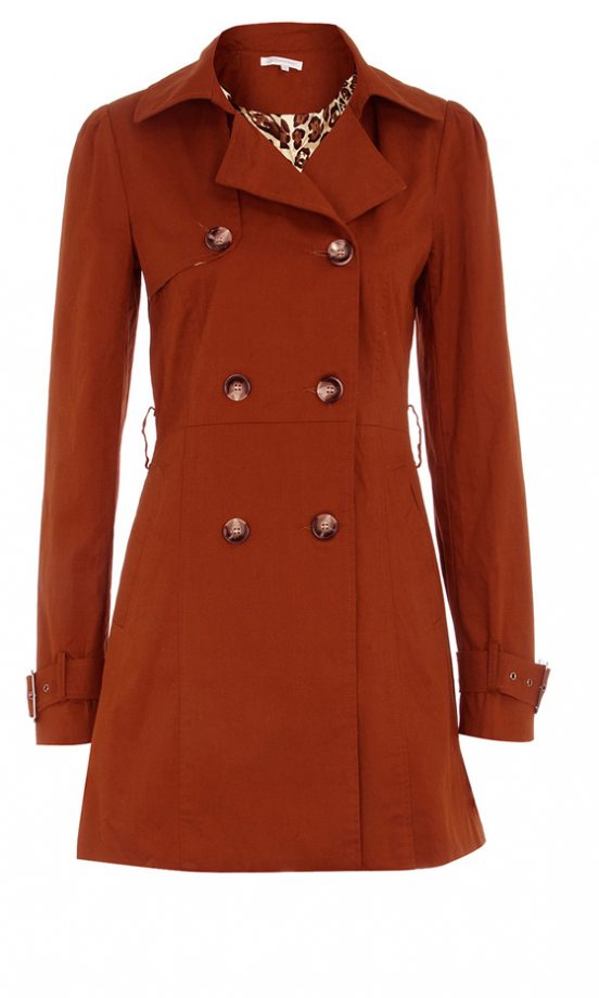 Dorothy Perkins Rust Double Breasted Mac, £25