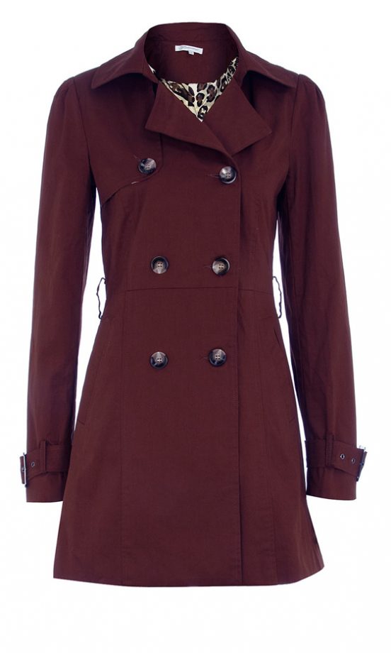 Dorothy Perkins Burgundy Double Breasted Mac, £35