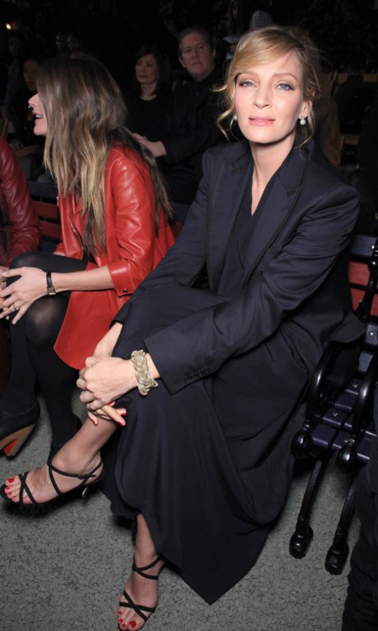 Uma Thurman Was Front Row At The Tommy Hilfiger Fashion Show AW12