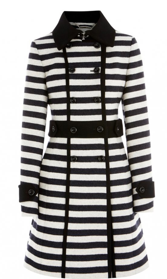 Karen Millen Graphic Stripe Coat, £275