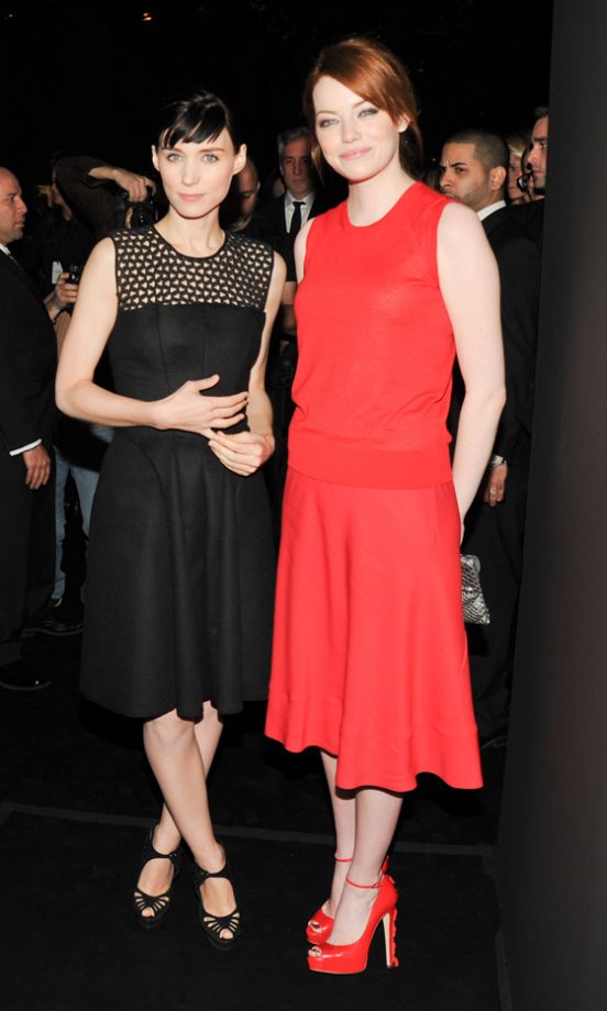 Rooney Mara And Emma Stone Rocked Calvin Klein To The Calvin Klein Fashion Show AW12