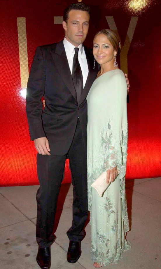 Jennifer Lopez, In Valentino, With Her Then Beau Ben Affleck At The 2003 Academy Awards
