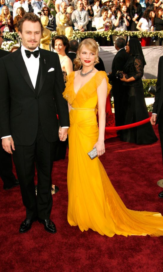 Michelle Williams, Wearing Vera Wang, With Heath Ledger At The Oscars, 2006